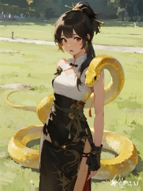 變成蛇，還被巨蛇搶回家了